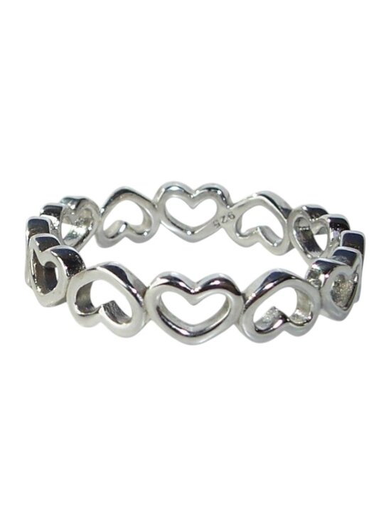 Jewelry - 925 STERLING SILVER Hearts Eternity Band Ring Thumb Ring